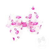 Medium Vinyl Printed Bow - Flamingo Kids Hair Accessories Wee Ones