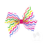 Medium Vinyl Printed Bow - Multicolor Squiggle Kids Hair Accessories Wee Ones