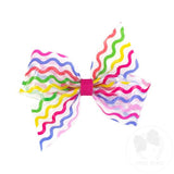 Medium Vinyl Printed Bow - Multicolor Squiggle Kids Hair Accessories Wee Ones