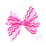 Medium Vinyl Printed Bow - Pink Squiggle Kids Hair Accessories Wee Ones