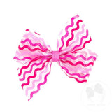 Medium Vinyl Printed Bow - Pink Squiggle Kids Hair Accessories Wee Ones