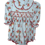 Merry & Bright Smocked L/S Bubble Girls Play Dresses Banana Split
