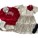 Blakely Skort - Gold Sparkle Girls Skirts + Bloomers Emma Jean