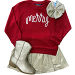 Merry Red Sweater Girls Sweaters + Sweatshirts Emma Jean