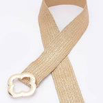 Metal Buckle Metallic Stretch Belt - Gold Misc Accessories ANB Fashion
