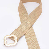 Metal Buckle Metallic Stretch Belt - Gold Misc Accessories ANB Fashion