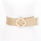 Metal Buckle Metallic Stretch Belt - Gold Misc Accessories ANB Fashion