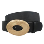 Metal Oval Buckle Belt - Black Misc Accessories ANB Fashion