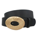 Metal Oval Buckle Belt - Black Misc Accessories ANB Fashion