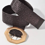 Metallic Octagon Buckle Belt - Black Misc Accessories ANB Fashion