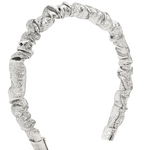Metallic Ruffle Headband - Silver Kids Hair Accessories Wee Ones