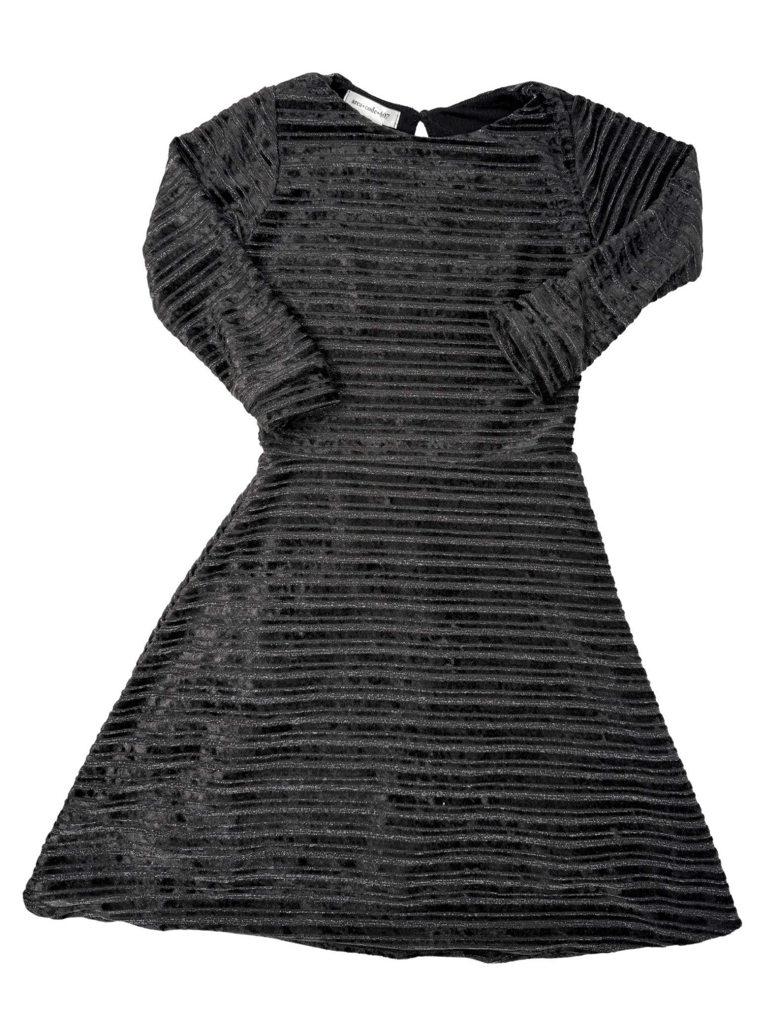 Metallic Velvet Circle Dress - Black & Silver - Sugar Babies Children's Boutique/Meg's Shoppe
