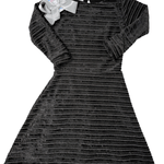 Metallic Velvet Circle Dress - Black & Silver - Sugar Babies Children's Boutique/Meg's Shoppe