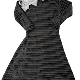 Metallic Velvet Circle Dress - Black & Silver - Sugar Babies Children's Boutique/Meg's Shoppe