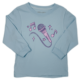 Microphone L/S Shirt - Lt. Blue Girls Tops + Tees Mustard & Ketchup