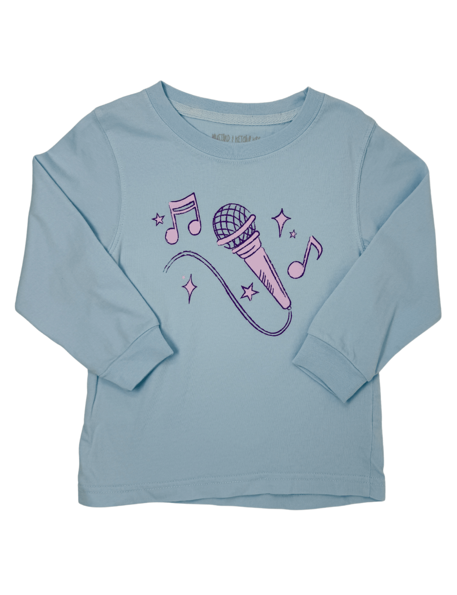 Microphone L/S Shirt - Lt. Blue Girls Tops + Tees Mustard & Ketchup