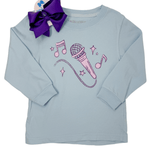 Microphone L/S Shirt - Lt. Blue Girls Tops + Tees Mustard & Ketchup