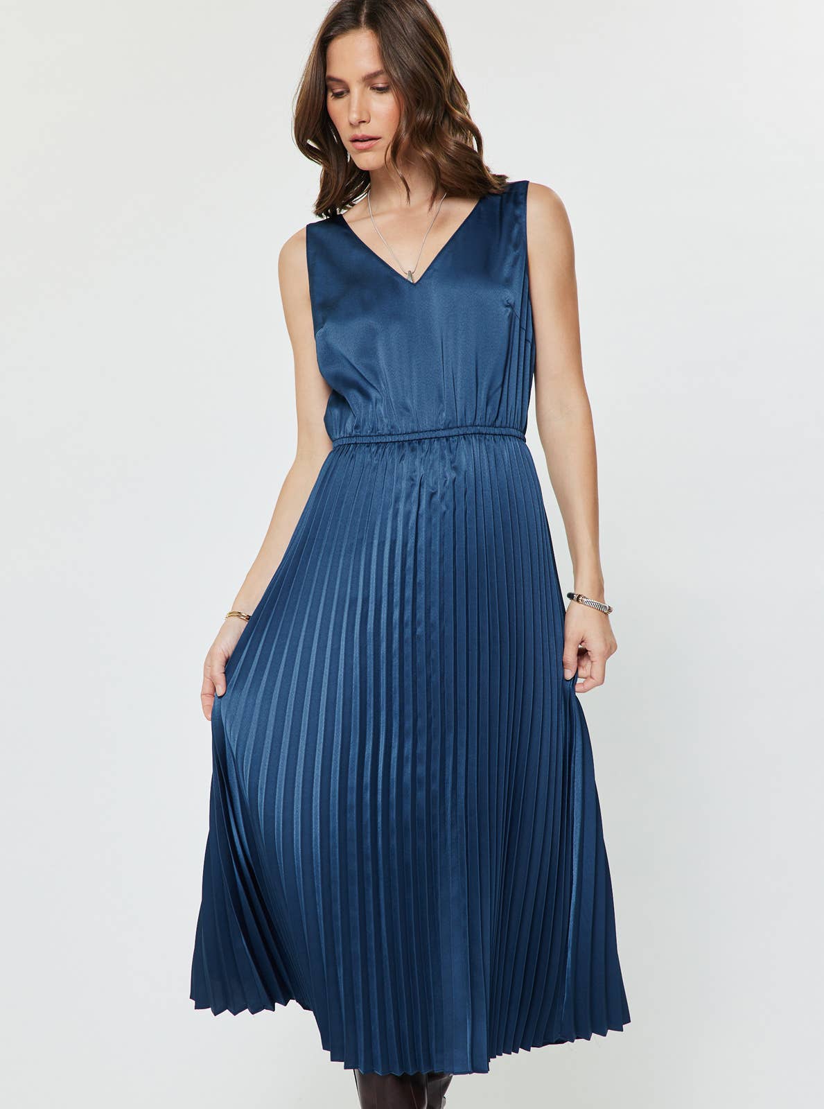 Midnight Melody Pleated Midi Dress - Sugar Babies Children's Boutique/Meg's Shoppe