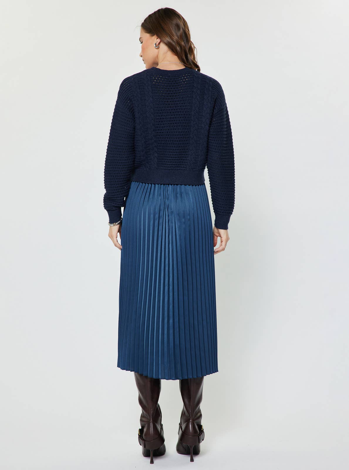 Midnight Melody Pleated Midi Dress - Sugar Babies Children's Boutique/Meg's Shoppe
