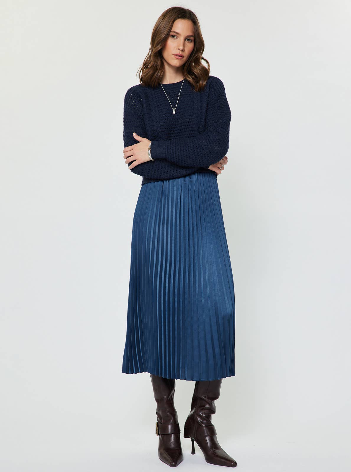 Midnight Melody Pleated Midi Dress - Sugar Babies Children's Boutique/Meg's Shoppe
