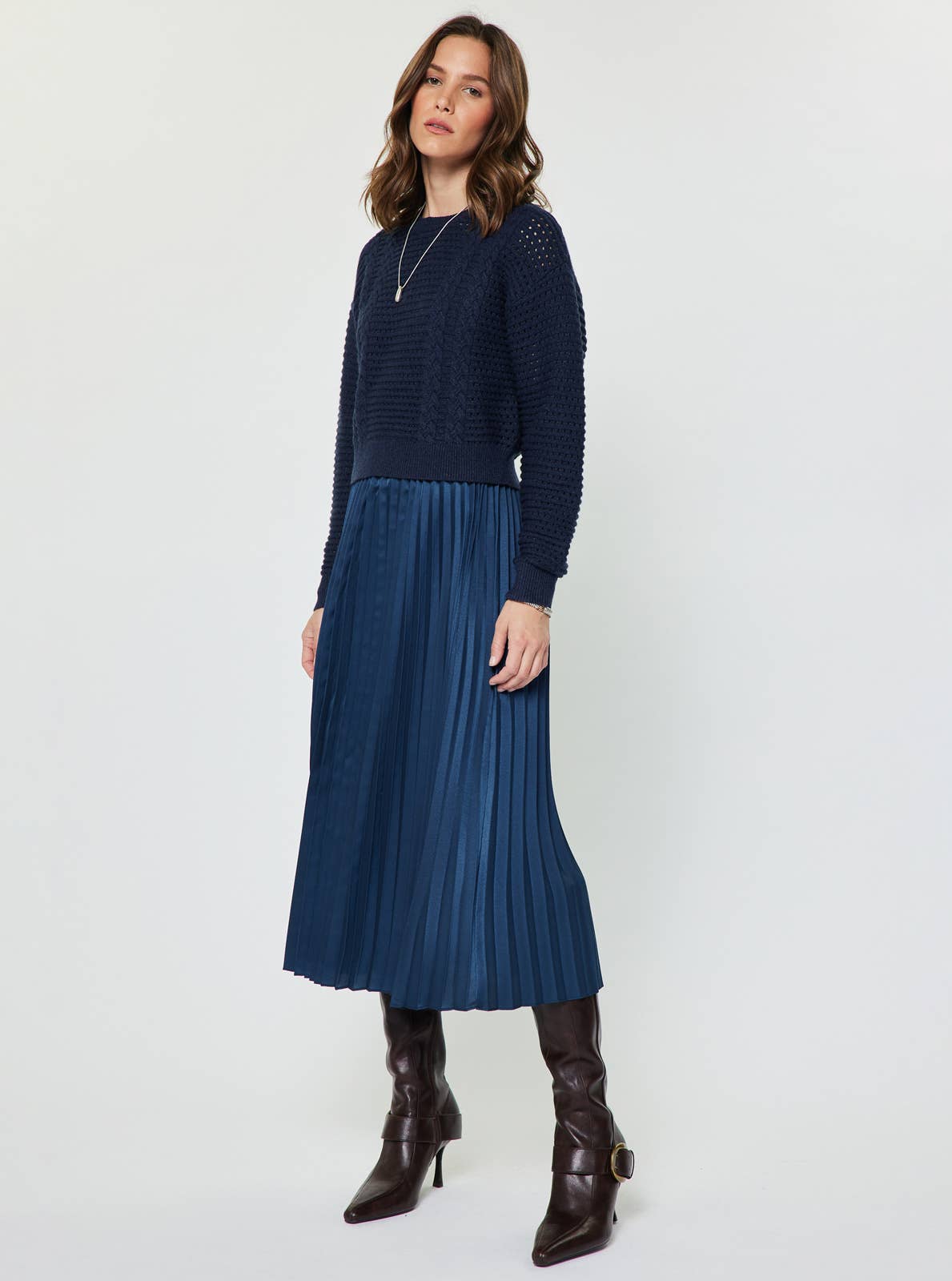 Midnight Melody Pleated Midi Dress - Sugar Babies Children's Boutique/Meg's Shoppe