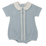 Milan Special Knit Bubble - Blue Boys Bubbles + Rompers MIOCOTTON