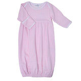 Mini Checks Gathered Gown - Pink Baby Sleepwear Magnolia Baby