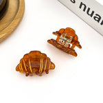 Mini Croissant Hair Claw Clip, Acetate Food-Themed Hair Clip: Mini Clip Hair Accessories TheDivaSoap