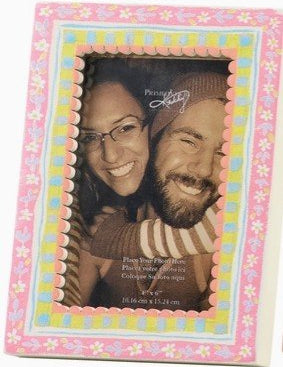 Mini Floral Photo Magnet Frame - Assorted Home Decor Primitives by Kathy Pink