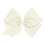 Mini King Grosgrain Bow - Antique White Kids Hair Accessories Wee Ones