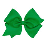 Mini King Grosgrain Bow - Green Kids Hair Accessories Wee Ones