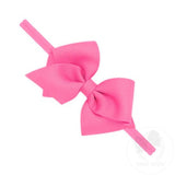 Mini King Grosgrain Bow on Band - Hot Pink Kids Hair Accessories Wee Ones