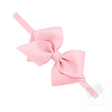 Mini King Grosgrain Bow on Band - Lt Pink Kids Hair Accessories Wee Ones