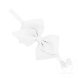 Mini King Grosgrain Bow on Band - White Kids Hair Accessories Wee Ones