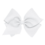 Mini King Grosgrain Bow - White Kids Hair Accessories Wee Ones