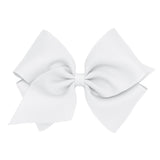 Mini King Grosgrain Bow - White Kids Hair Accessories Wee Ones