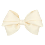 Mini King Pleated Grosgrain Bow - Antique White - Sugar Babies Children's Boutique/Meg's Shoppe