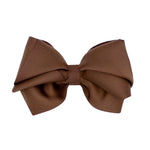 Mini King Pleated Grosgrain Bow - Coffee - Sugar Babies Children's Boutique/Meg's Shoppe