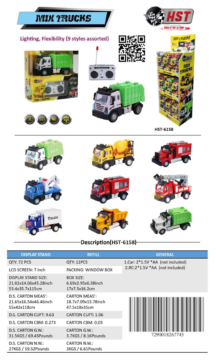 Mini Mix Construction Truck Four Way RC Car Toys HST-RC