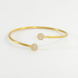 Mirabeaux Pave Twist Bangle - Gold - White Topaz Bracelets Dean Davidson