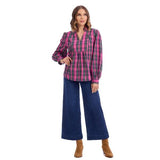 Mitzy Plaid Top Tops Mudpie