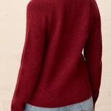 Mixed Media Sweater Jacket w/ Denim Detail Outerwear Tribal