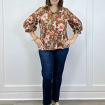 Mocha Meadow Button Top Tops Jodifl