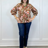 Mocha Meadow Button Top Tops Jodifl