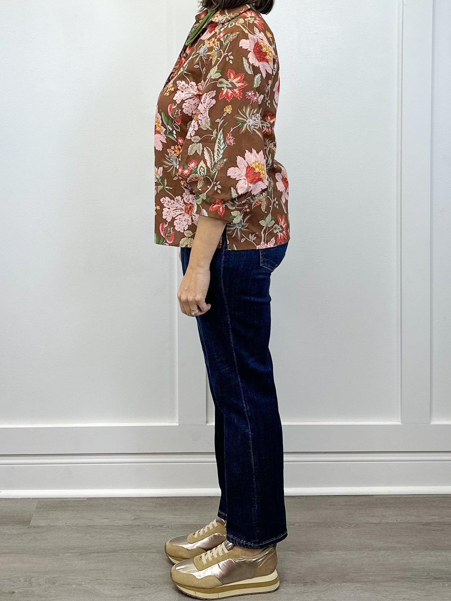 Mocha Meadow Button Top Tops Jodifl