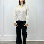 Mock Neck Puff Sleeve High Low Sweater - Cream Sweaters Tribal