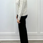 Mock Neck Puff Sleeve High Low Sweater - Cream Sweaters Tribal