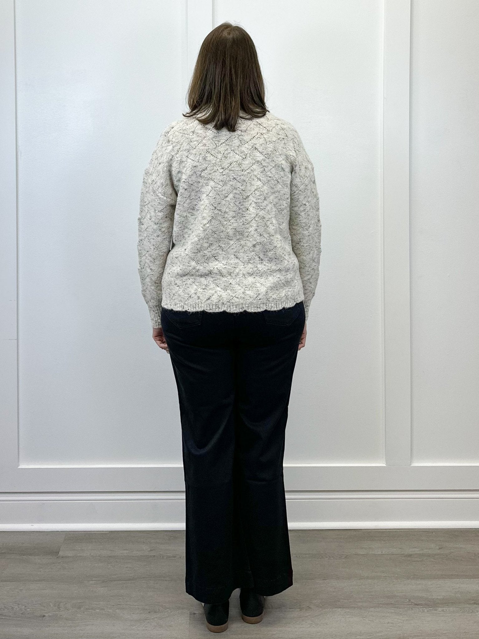 Mock Neck Puff Sleeve High Low Sweater - Cream Sweaters Tribal