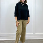 Mock Neck Pull Over Sweater - Black Sweaters FATE