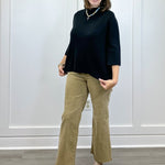 Mock Neck Pull Over Sweater - Black Sweaters FATE